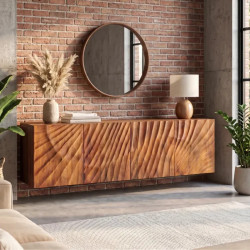 Buffet suspendu en manguier massif SCORPION 180cm 4 portes