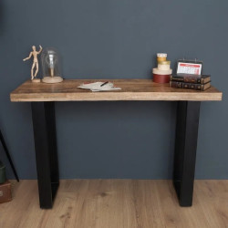 Console industrielle manguier et métal IRON CRAFT 115cm