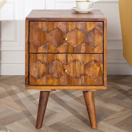 Chevet palissandre MYSTIC LIVING 56cm style scandinave
