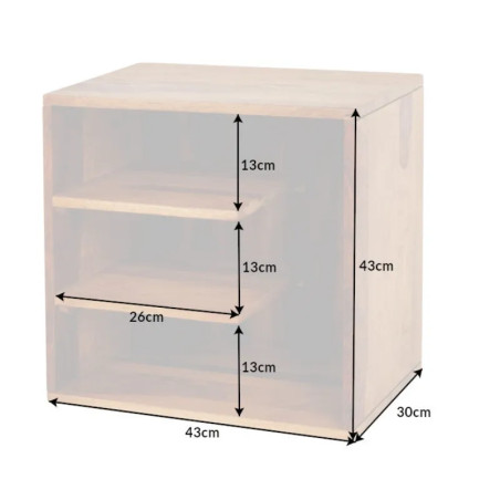 Chevet ouvert en palissandre LAGOS 43cm