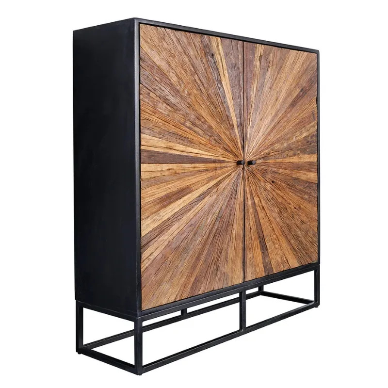 Armoire bois noir teck BARRACUDA 100cm 2 portes
