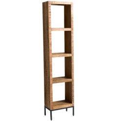 Étagère colonne en manguier IRON CRAFT 40cm style industriel