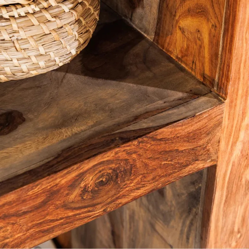 Étagère ouverte palissandre MAKASSAR 90cm finition fumée