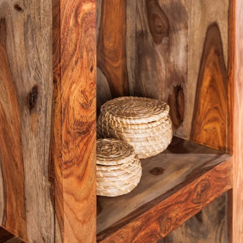 Étagère ouverte palissandre MAKASSAR 90cm finition fumée