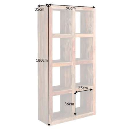 Étagère ouverte palissandre MAKASSAR 90cm finition fumée
