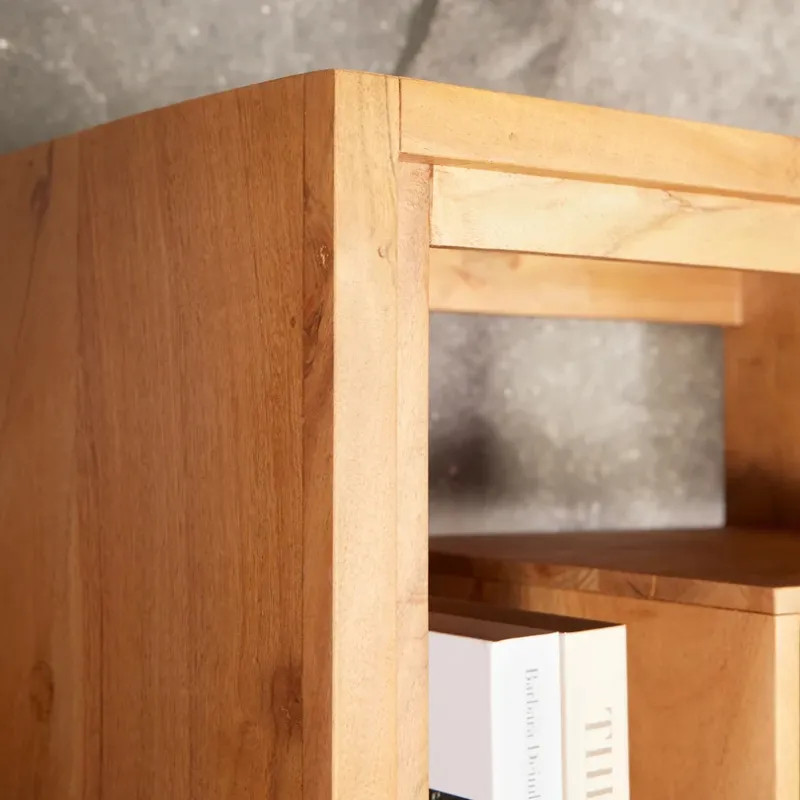 Étagère originale en acacia massif CUBUS 88cm pied métal