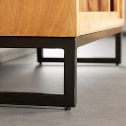 Étagère originale en acacia massif CUBUS 88cm pied métal