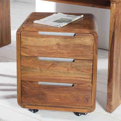 Caisson de bureau en palissandre GOA 60cm sur roulettes