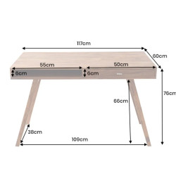 Bureau en palissandre RETRO 120cm style scandinave