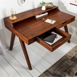 Bureau en acacia marron MONSOON 120cm 2 tiroirs