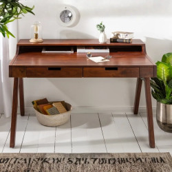 Bureau en acacia marron MONSOON 120cm 2 tiroirs