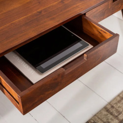 Bureau en acacia marron MONSOON 120cm 2 tiroirs