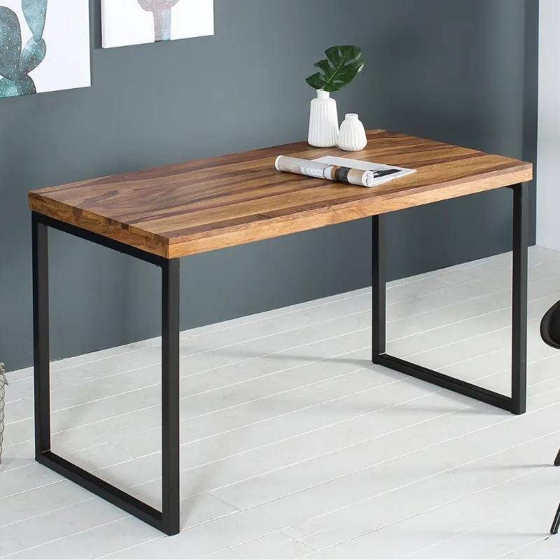 Bureau industriel en palissandre et métal ELEMENTS 120cm