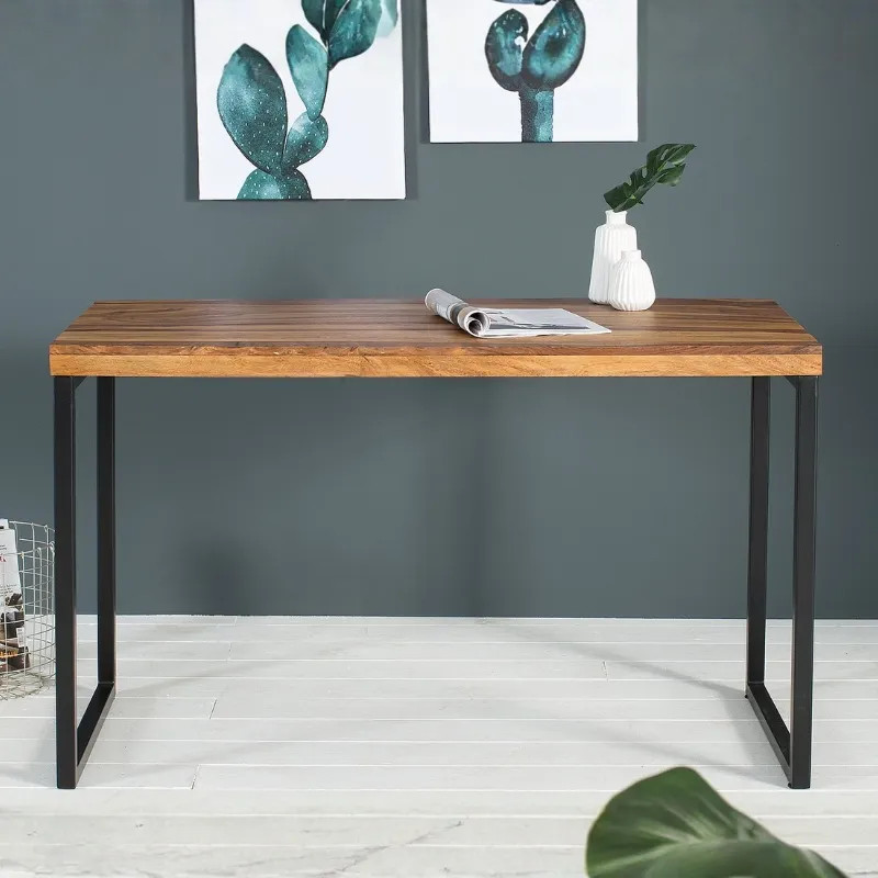 Bureau industriel en palissandre et métal ELEMENTS 120cm
