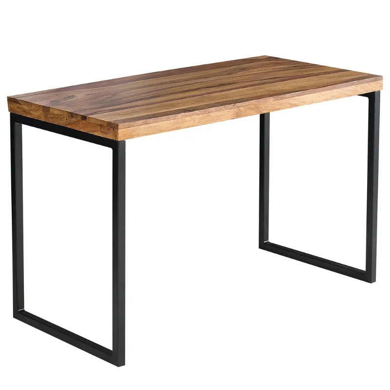 Bureau industriel en palissandre et métal ELEMENTS 120cm