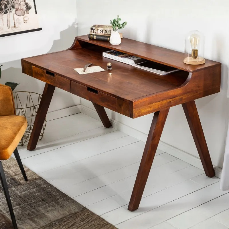 Bureau en acacia marron MONSOON 100cm 2 tiroirs