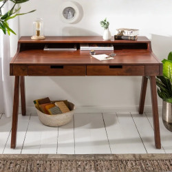 Bureau en acacia marron MONSOON 100cm 2 tiroirs