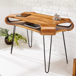 Bureau orignal en palissandre ORGANIC LIVING 120cm pieds métal
