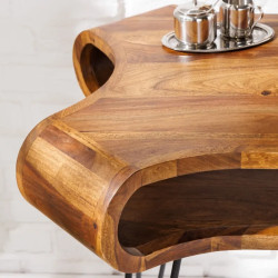 Bureau orignal en palissandre ORGANIC LIVING 120cm pieds métal
