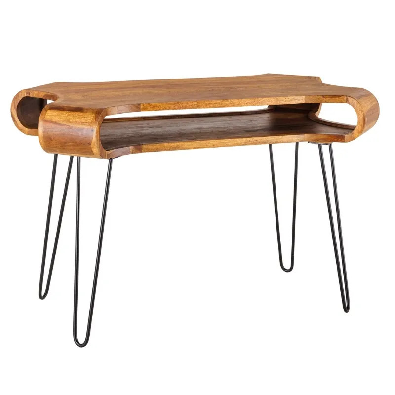 Bureau orignal en palissandre ORGANIC LIVING 120cm pieds métal