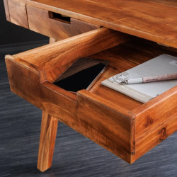 Bureau acacia massif MONSOON 100cm 2 tiroirs