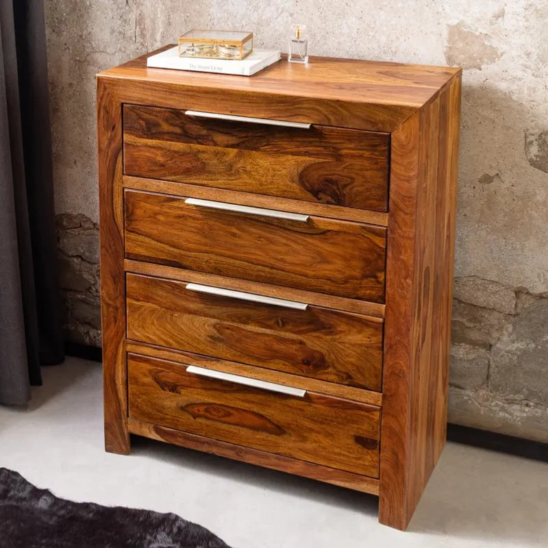 Commode chiffonnier palissandre PURE 100cm 4 tiroirs