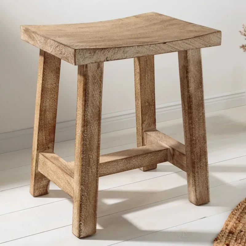 Tabouret manguier naturel beige FINCA 40cm