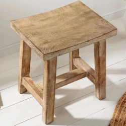 Tabouret manguier naturel beige FINCA 40cm