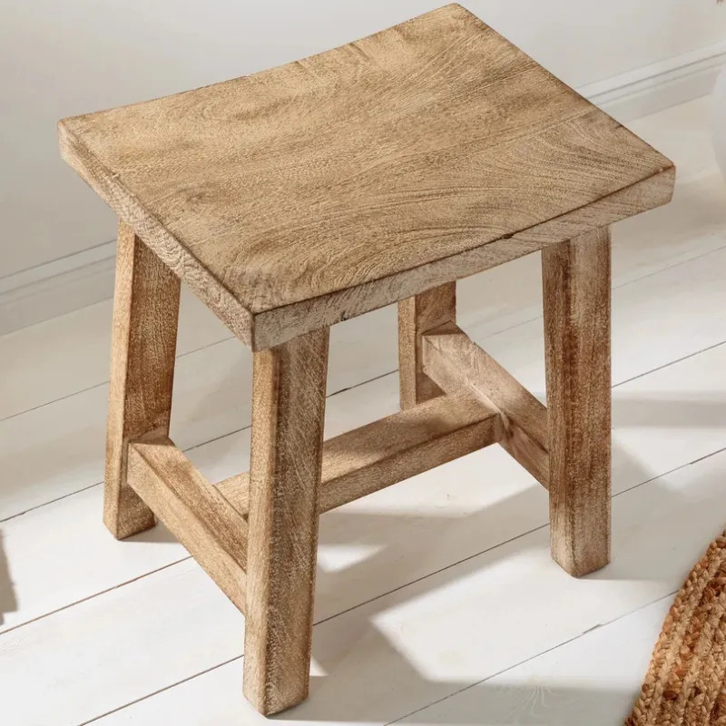 Tabouret manguier naturel beige FINCA 40cm
