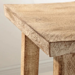 Tabouret manguier naturel beige FINCA 40cm