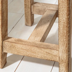 Tabouret manguier naturel beige FINCA 40cm
