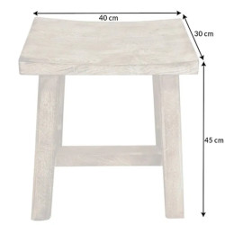 Tabouret manguier naturel beige FINCA 40cm