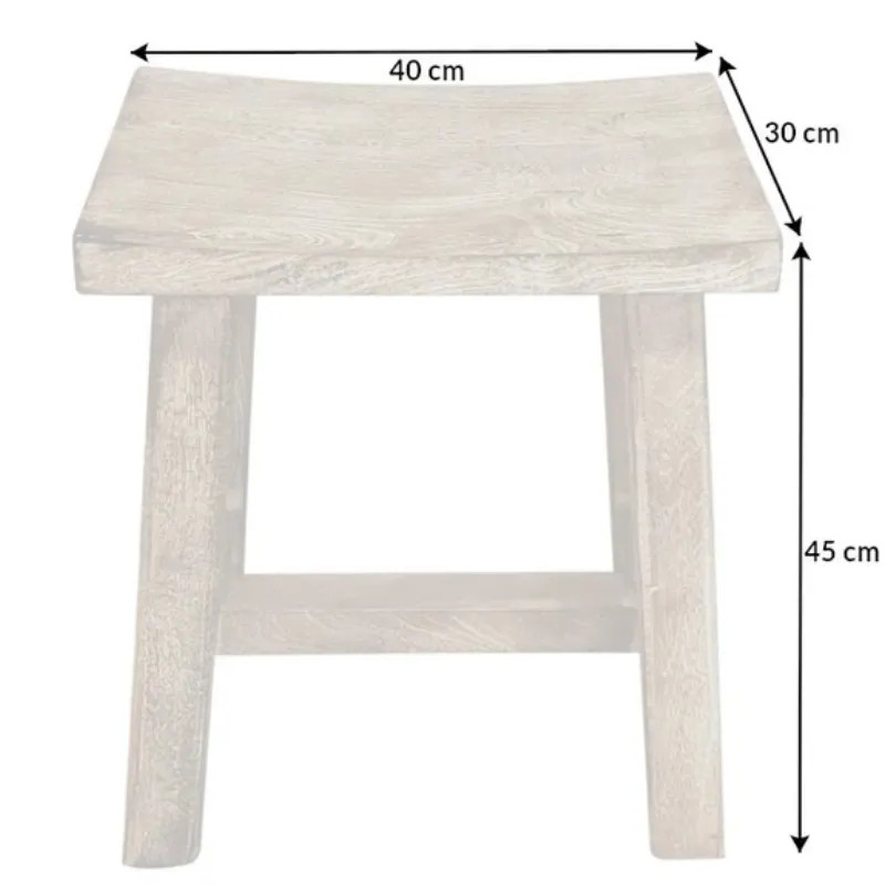 Tabouret manguier naturel beige FINCA 40cm