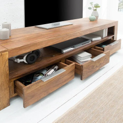 Meuble TV palissandre MAKASSAR 170cm 3 tiroirs