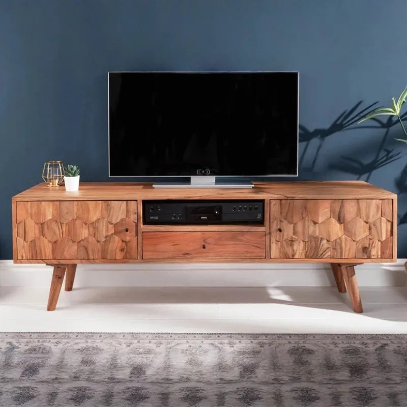 Meuble TV scandinave en acacia MYSTIC LIVING 140cm