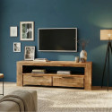 Meuble TV 2 tiroirs en manguier IRON CRAFT 130cm