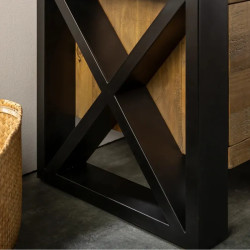 Meuble TV industriel en pin et métal THOR 200cm