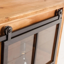 Meuble TV industriel pin et métal HERITAGE 160cm