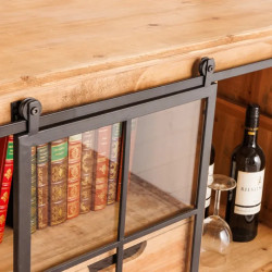 Meuble TV industriel pin et métal HERITAGE 160cm