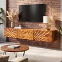 Meuble TV suspendu bois sculpté manguier SCORPION 160cm