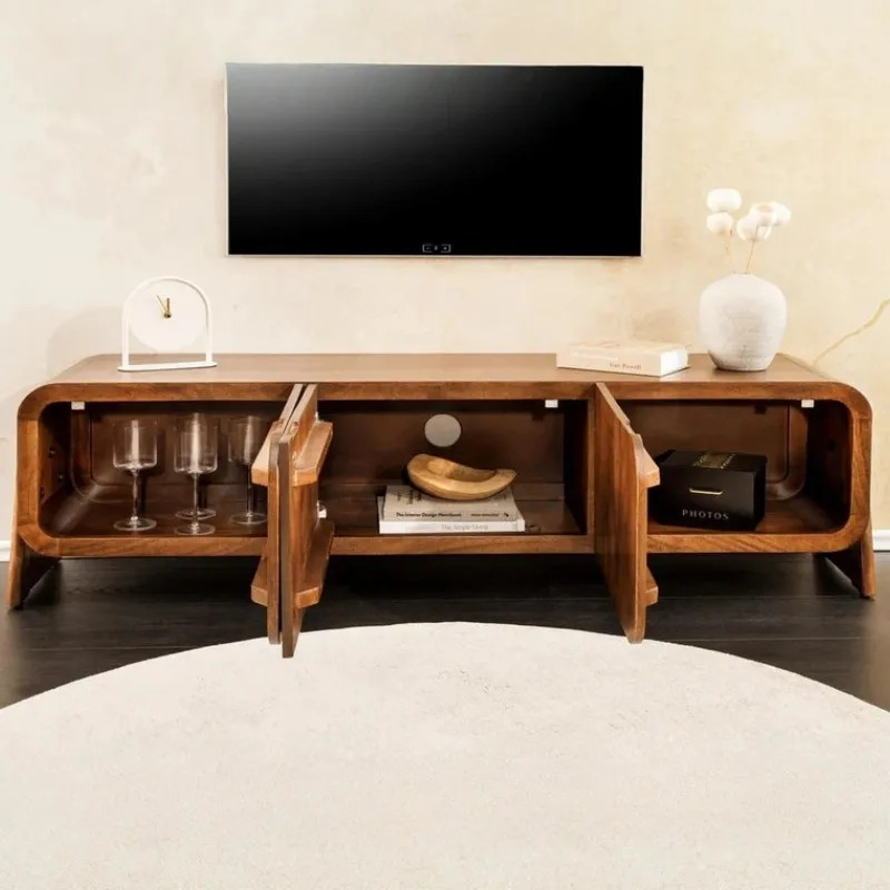 Meuble TV design retro en manguier BRASIL 160cm