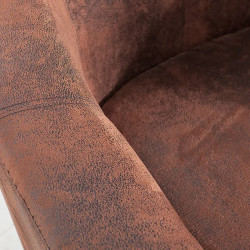 Fauteuil club en microfibres marron HEMINGWAY 74cm