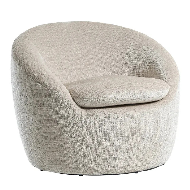 Fauteuil pivotant 360° tissu texturé beige ALPINE 76cm