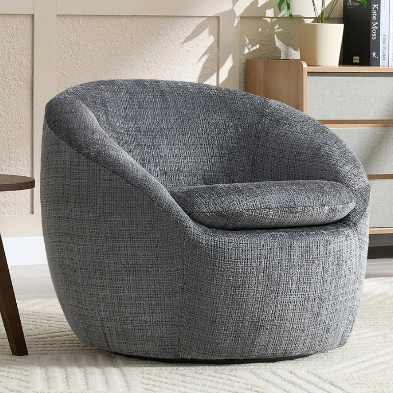 Fauteuil pivotant 360° tissu texturé gris ALPINE 76cm