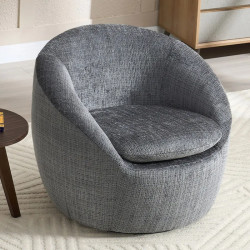 Fauteuil pivotant 360° tissu texturé gris ALPINE 76cm