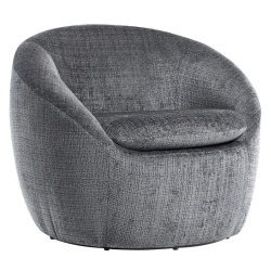 Fauteuil pivotant 360° tissu texturé gris ALPINE 76cm