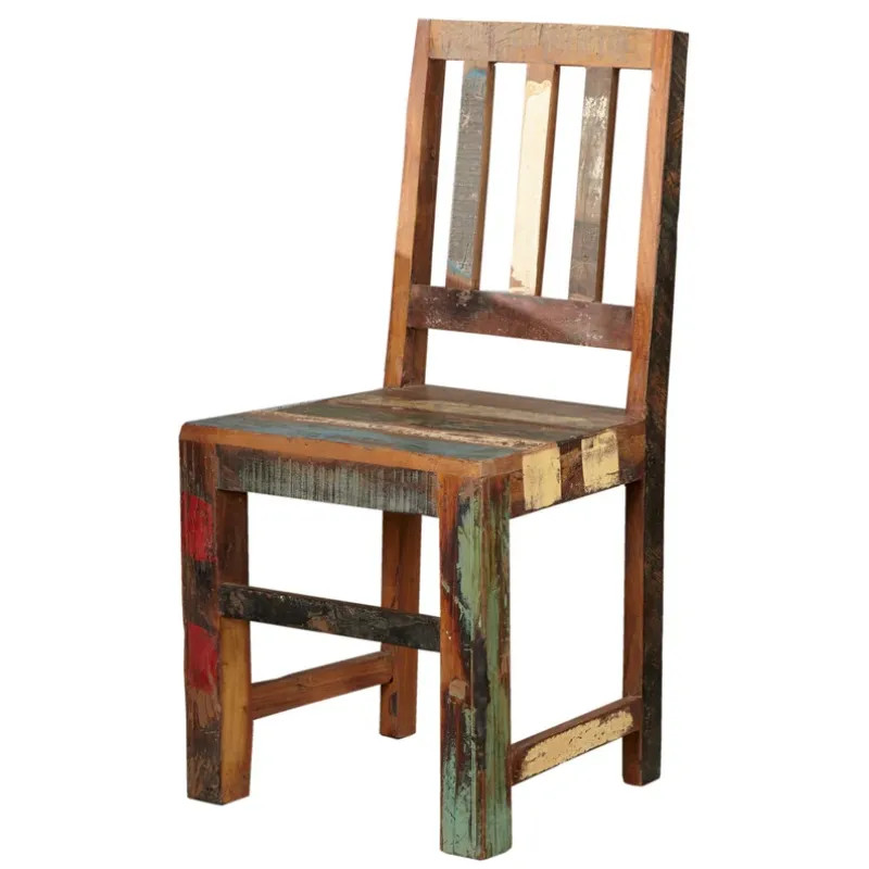Lot de 2 chaises en bois recyclé coloré JAKARTA 95cm
