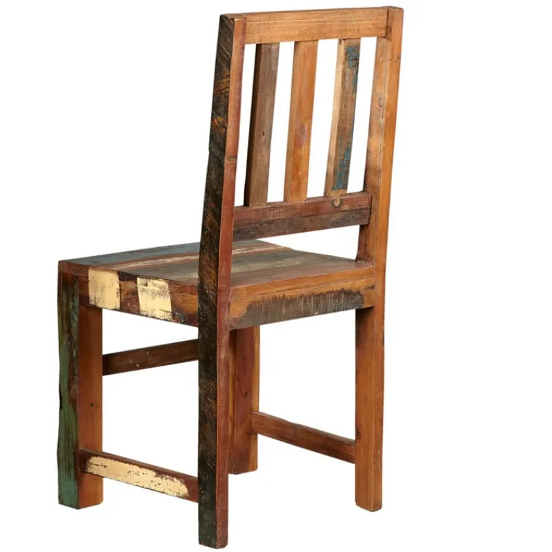 Lot de 2 chaises en bois recyclé coloré JAKARTA 95cm
