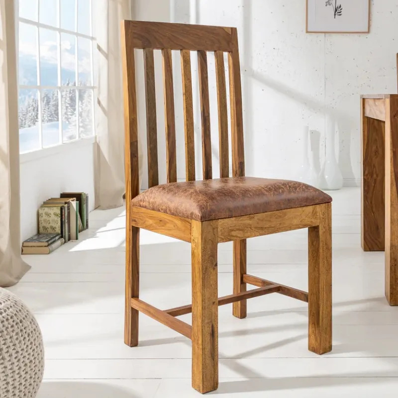 Lot de 2 chaises en palissandre et microfibre MAKASSAR