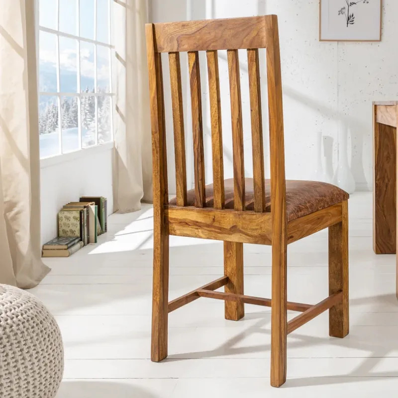 Lot de 2 chaises en palissandre et microfibre MAKASSAR